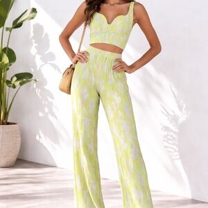 Zara Lime Green Patterned Set